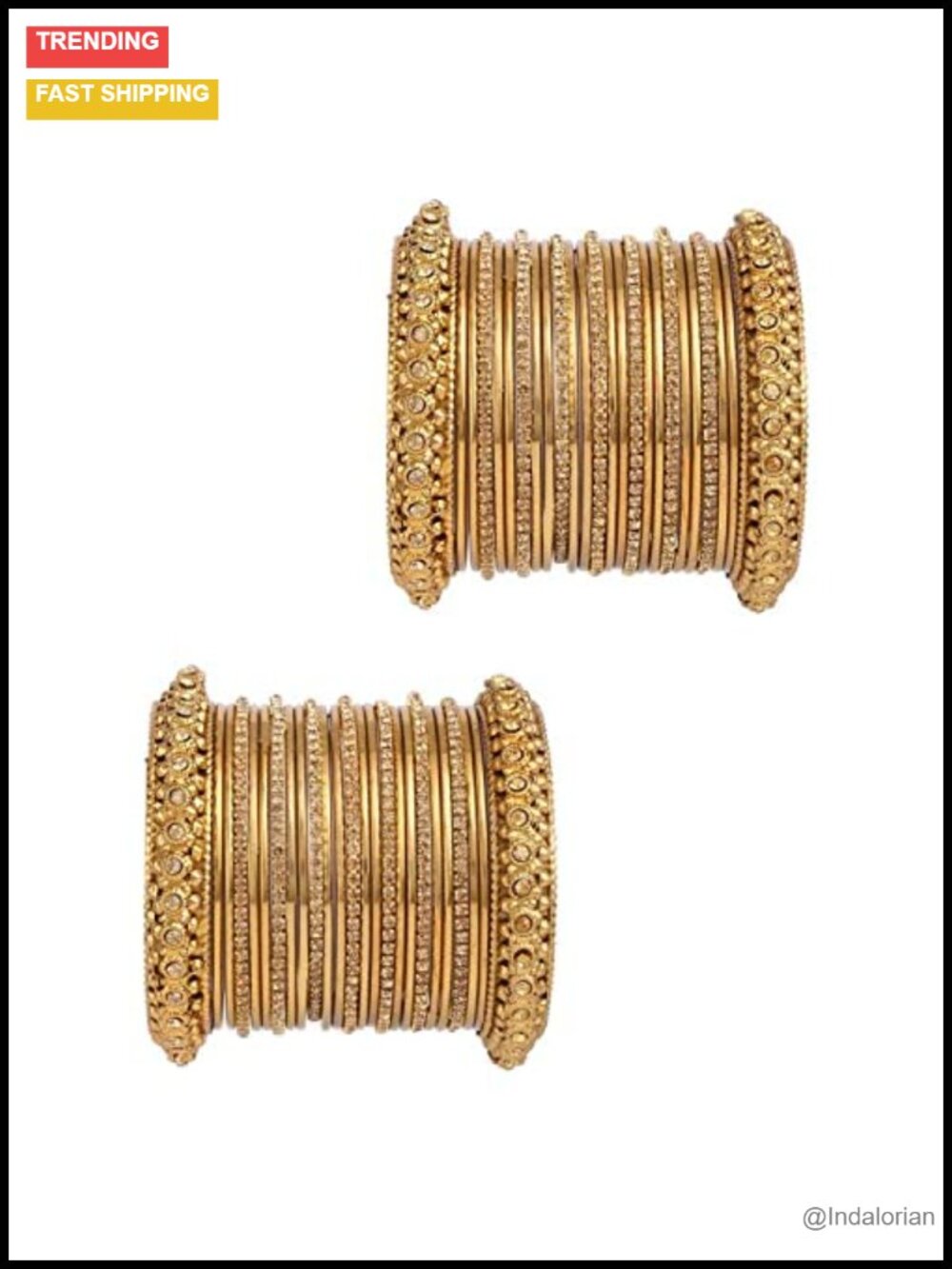Indian Oxidized Bangle Set Crystal Bracelets Boho Ethnic Jewelry